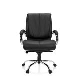 Siège pivotant XXL H 100 noir en similicuir avec pied en étoile et cinq roulettes de hjh OFFICE – vue à 360° (vue de face 0°)