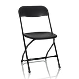 Chaise d'extérieur noire TUDELA XXL B avec dossier simple et structure en métal de hjh OFFICE – vue à 360° (vue de face 15°)