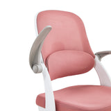 Revêtement en tissu rose texturé et accoudoir gris de la chaise pivotante pour des enfants Kiddy Smart Step de hjh OFFICE