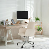 Siège de bureau à domicile SOLAO CORD beige avec accoudoirs et base à roulettes de hjh OFFICE