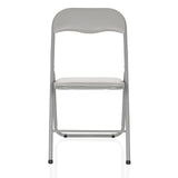 Chaise pliante TUDELA BASIC grise avec assise et dossier rembourrés de hjh OFFICE – vue à 360° (vue de face 0°)