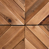 Surface en bois avec motif en chevrons du buffet SANTJAGO BLACK SUN L de couleur marron foncé de hjh LIVING