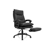Siège de direction pour bureau à domicile RELAX CL 200 noir en similicuir avec pied en étoile et cinq roulettes de MyBuero – vue à 360° (vue de trois quarts avant 40°)