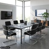 Chaise cantilever Rovento V noire dans une salle de conférence de hjh OFFICE (image générée par IA)