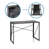 Mécanisme de pliage et vue pliée du Bureau pliant EASY UP MULTI de hjh OFFICE