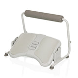 Repose-pieds PODI FMW gris clair avec surface texturée et un support rembourré de hjh OFFICE – vue à 360° (vue de trois quarts avant 45°)