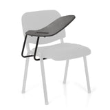 Chaise à quatre pieds TABLET XT 600 noire avec tablette d'écriture attachée de hjh OFFICE – vue à 360° (vue de face 20°)