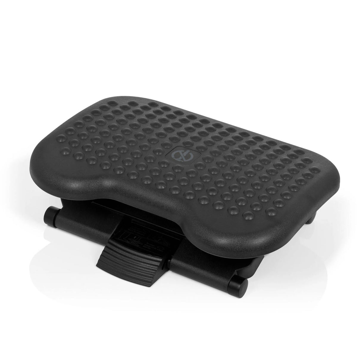 Repose-pieds PIEDINO DOT gris anthracite avec structure à bosses et inclinaison réglable de hjh OFFICE – vue à 360° (vue de profil 110°)