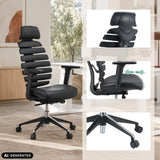Siège de bureau de qualité professionnelle ERGO LINE II PRO noir en cuir avec accoudoirs réglables de hjh OFFICE (image générée par IA)