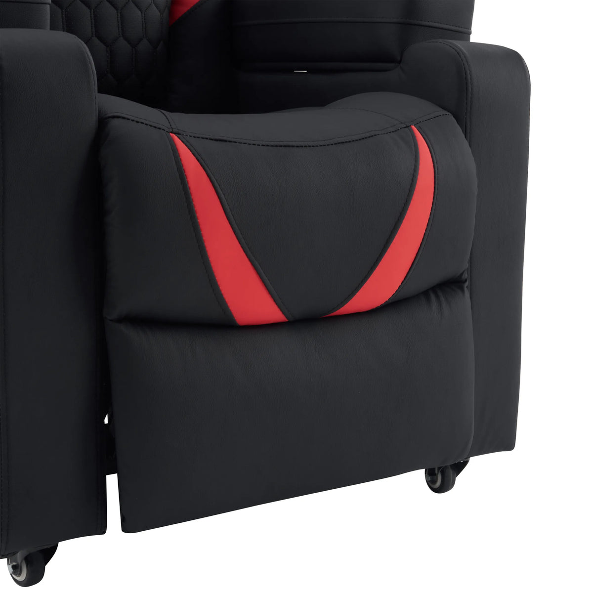 Repose-pieds du Fauteuil de salon Game Sport RX en noir avec accents rouges de hjh OFFICE