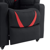 Repose-pieds du Fauteuil de salon Game Sport RX en noir avec accents rouges de hjh OFFICE