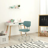 Chaise pivotante pour des enfants KIDDY CLASSIC bleue avec roulettes et piètement blanc de hjh OFFICE
