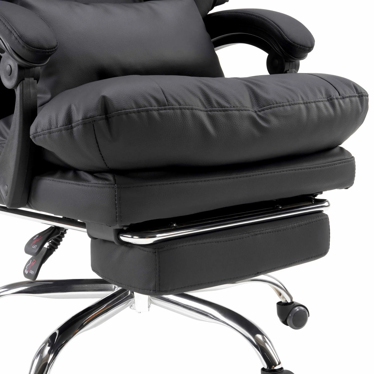 Repose-pieds extensible du siège de direction pour bureau à domicile Relax Legoro en noir avec structure chromée de MyBuero