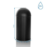 Dessin dimensionnel de la Poubelle CLEAN OR 50 avec 72 x 35,5 cm et 50 litres de volume de hjh OFFICE
