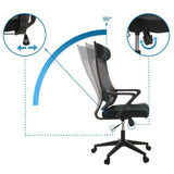Dossier et mécanisme réglables du siège de bureau à domicile NEKEO avec angle d'inclinaison de 90° de hjh OFFICE