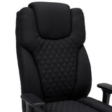 Dossier avec surpiqûres en losanges du siège pivotant XXL Pullmann Gen2 en tissu noir de hjh OFFICE