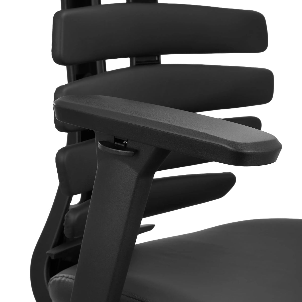 Accoudoir noir de la chaise de comptoir ERGO LINE II WORK avec dossier segmenté en cuir de hjh OFFICE