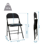 Dessin coté de la Chaise pliante TUDELA II avec une hauteur totale de 99 cm et une capacité de charge de 130 kg de hjh OFFICE