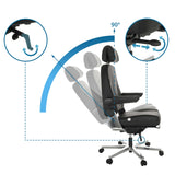 Dossier réglable avec inclinaison à 90 degrés du Siège pivotant XXL 24 HOURS F de hjh OFFICE