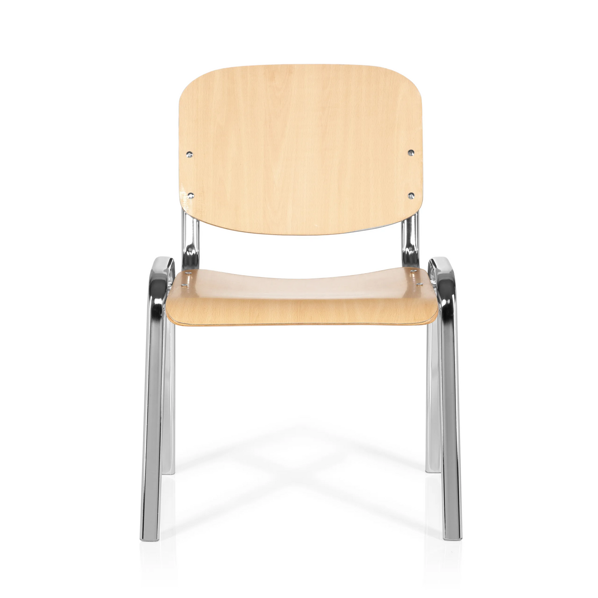 Chaise à quatre pieds XT 600 C H en hêtre avec structure en chrome de hjh OFFICE – vue à 360° (vue de face 0°)