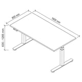 Dessin technique du bureau XDSM 16 S de 1600 × 800 mm de hjh OFFICE PRO