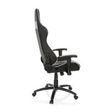 Fauteuil Gamer LEAGUE PRO noir et blanc avec appui-tête et base à cinq roulettes de hjh OFFICE – vue à 360° (vue de profil 100°)