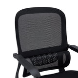 Dossier en maille noire avec support lombaire intégré de la chaise cantilever Ergomy Meet de hjh OFFICE
