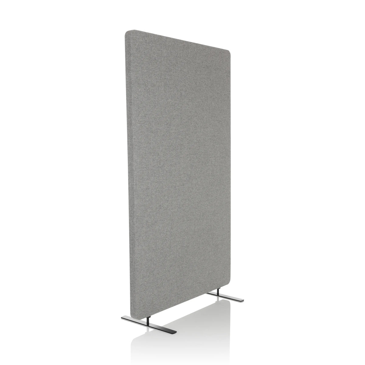 Cloison de séparation FLEXMIUT STAND gris clair avec deux pieds de support de hjh OFFICE – vue à 360° (vue de trois quarts avant 45°)