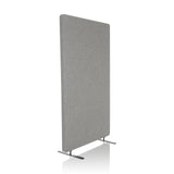 Cloison de séparation FLEXMIUT STAND gris clair avec deux pieds de support de hjh OFFICE – vue à 360° (vue de trois quarts avant 45°)