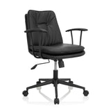 Siège de bureau à domicile SMALLO noir avec rembourrage et piètement à cinq roulettes de hjh OFFICE – vue à 360° (vue de trois quarts avant 40°)