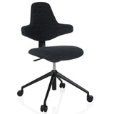 Siège de bureau de qualité professionnelle PALIANO noir avec rembourrage et piètement à cinq roulettes de hjh OFFICE – vue à 360° (vue de face 15°)