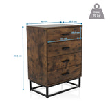 Dessin coté de la Commode VINSTRA avec 60 × 83,5 cm et une charge maximale de 70 kg de hjh LIVING
