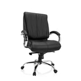 Siège pivotant XXL H 100 noir en similicuir avec pied en étoile et cinq roulettes de hjh OFFICE – vue à 360° (vue de face 20°)