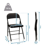 Dessin coté de la Chaise pliante TUDELA avec une hauteur de 80 cm et une capacité de charge de 130 kg de hjh OFFICE