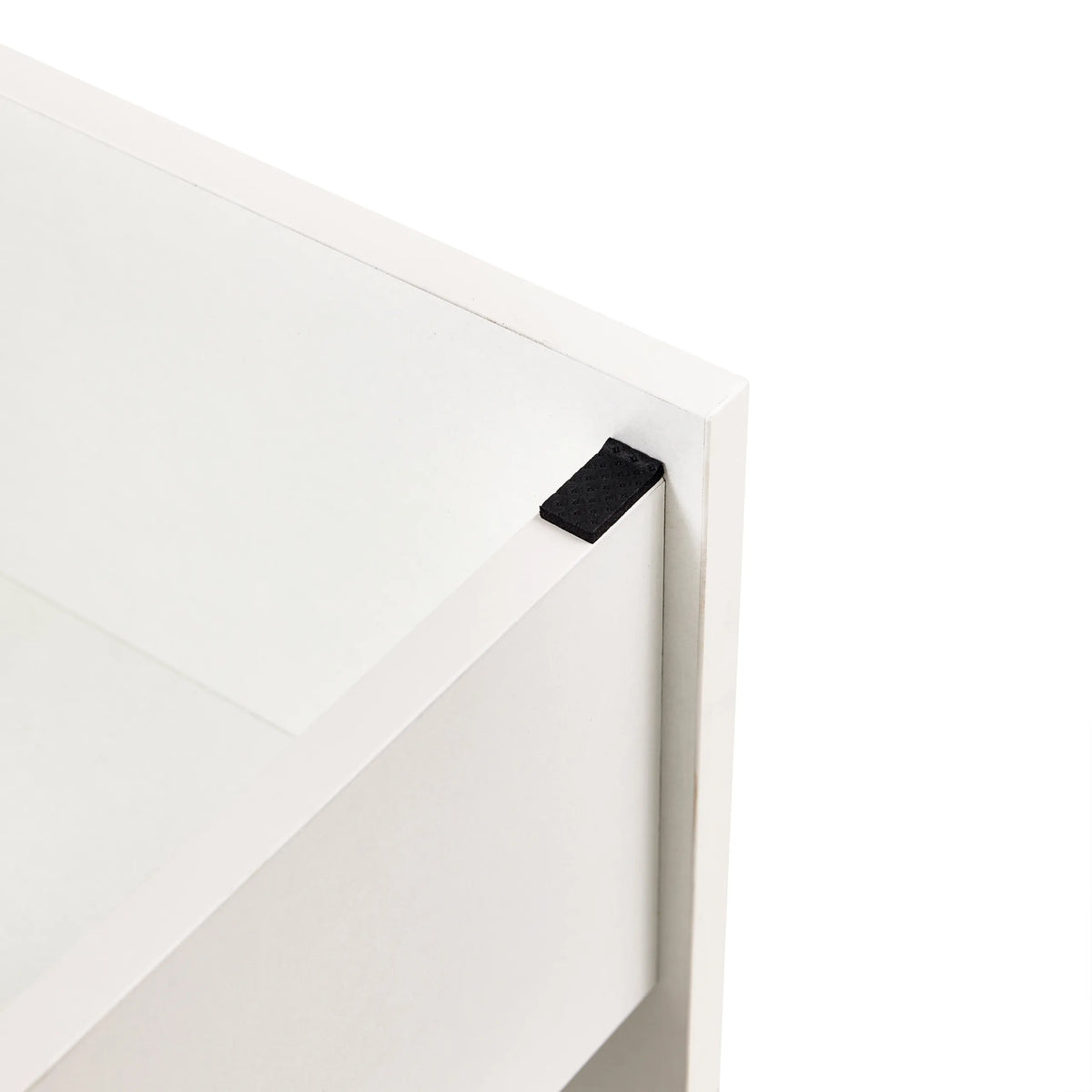 Patins en feutre noir sur le bord inférieur du Miroir de Maquillage Glamdesk en blanc de hjh LIVING