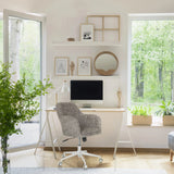 Siège de bureau à domicile SOLAO HOME en gris avec revêtement en tissu et pied en étoile blanc à un bureau de hjh LIVING