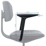 Dessin coté de l'Accoudoir TOP WORK B - A avec 23 cm de largeur et 32 cm de hauteur de hjh OFFICE