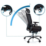 Mécanismes de réglage du dossier et de la hauteur d'assise du Siège de bureau haut de gamme NOVA PRO I de hjh OFFICE