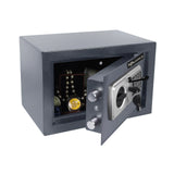Coffre-fort Safe Compact Basic ouvert en anthracite avec serrure numérique et contenu de hjh OFFICE