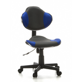 Chaise pivotante pour des enfants KIDDY GTI-2 gris bleu avec dossier en maille et base à cinq roulettes de hjh OFFICE – vue à 360° (vue de face 20°)