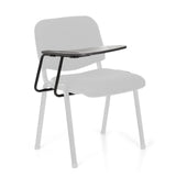 Chaise à quatre pieds TABLET XT 600 noire avec tablette d'écriture attachée de hjh OFFICE – vue à 360° (vue de face 0°)