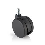 Roulettes 5x ROLO No-Noise 11mm/75mm noires pour moquettes avec tige métallique de hjh OFFICE – vue à 360° (vue de face 0°)