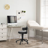 Tabouret pivotant TOP WORK FLEX PU noir avec revêtement en similicuir et cinq roulettes de hjh OFFICE