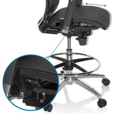 Sitzhöhenverstellung und Fußring des Counterstuhls TOP WORK 78 von hjh OFFICE