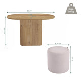 Dessin coté de la table d'appoint Nestup avec un diamètre de 85 cm et une hauteur de 47,5 cm de hjh LIVING