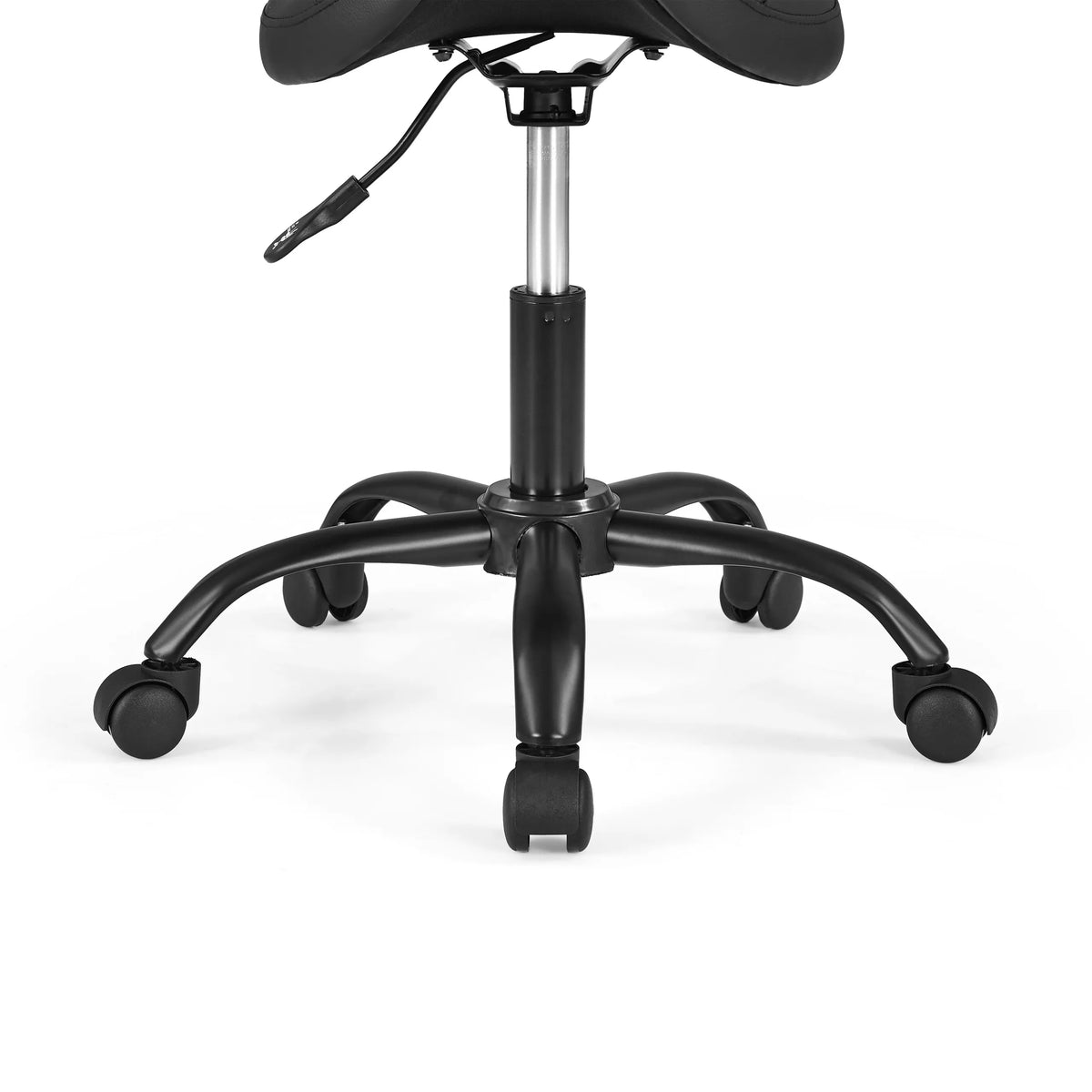 Piètement à cinq branches avec roulettes et vérin à gaz du fauteuil de bureau Sattix en noir de hjh OFFICE