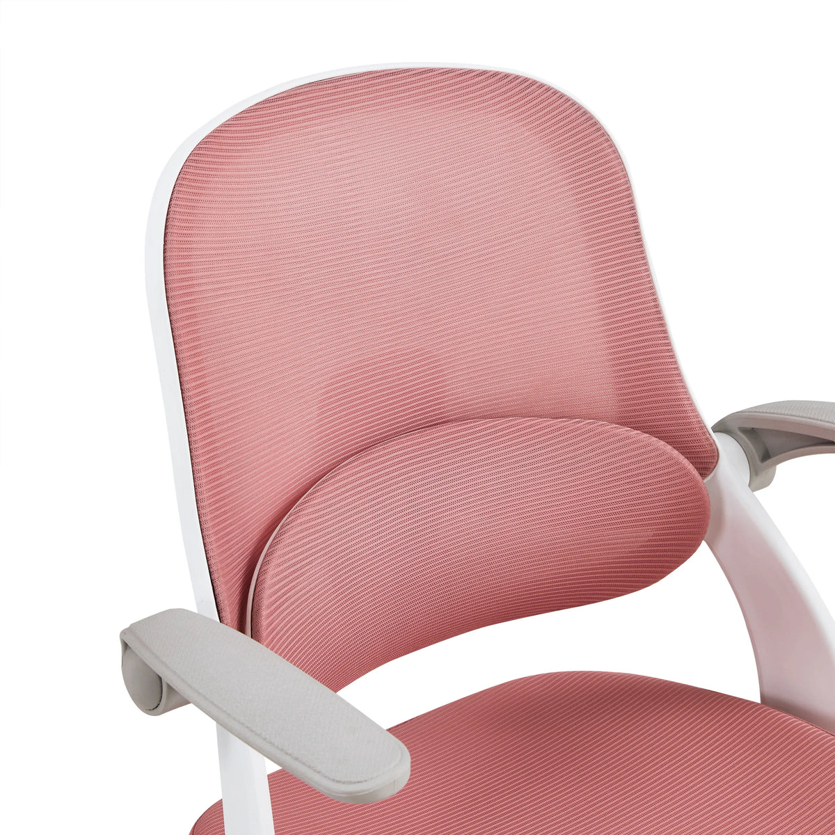 Dossier en maille rose et accoudoirs de la chaise pivotante pour des enfants Kiddy Smart Step de hjh OFFICE