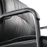 Accoudoir chromé avec repose-bras en plastique noir de la chaise cantilever SOVRANO V de hjh OFFICE