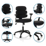 Chaise pivotante pour des enfants KID ERGOLINO B noire avec hauteur réglable, accoudoirs et roulettes de hjh OFFICE