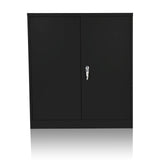 Schwarzer Aktenschrank COLOR AS 105 mit zwei Türen und einem silberfarbenen Griff von hjh OFFICE – 360-Grad-Ansicht (Frontansicht 0°)
